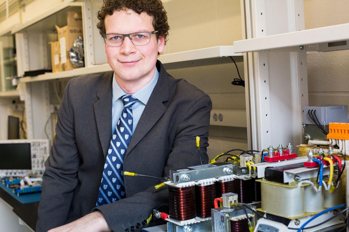 Columbia Assistant Professor of Electrical Engineering Matthias Preindl is developing virtual power converters for electric vehicles that could speed up onboard charging, cut costs, and increase reliability. 