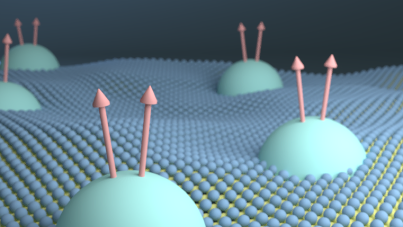 Illustration of the monolayer WSe2 hosting "composite fermions" 