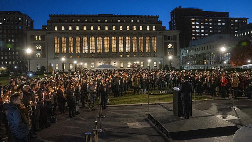 Candlelight vigil for Columbia Engineering student Davide Giri
