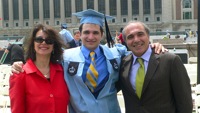 Rocco B. Commisso and wife Catherine with their son Joseph