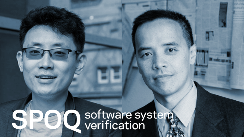 Ronghui Gu and Jason Nieh. Text reads "SPOQ, software system verification"