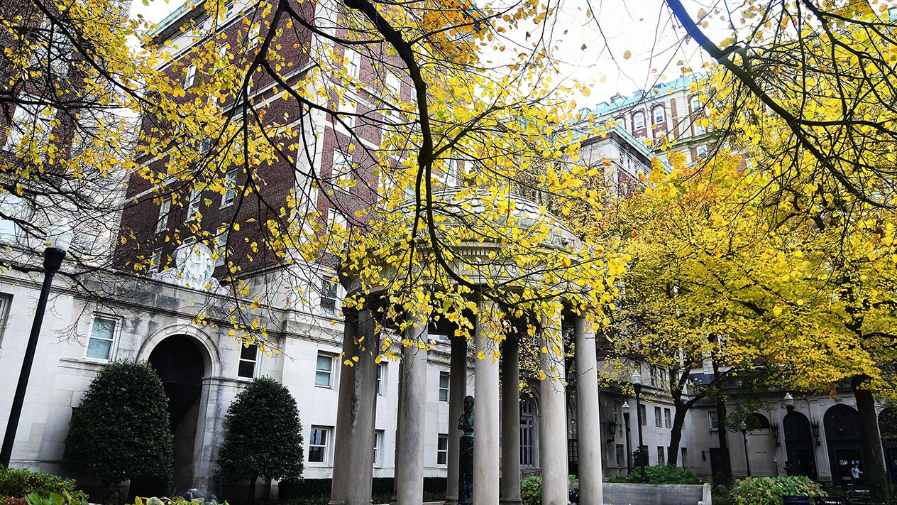 An outside view of a Columbia University residence hall.