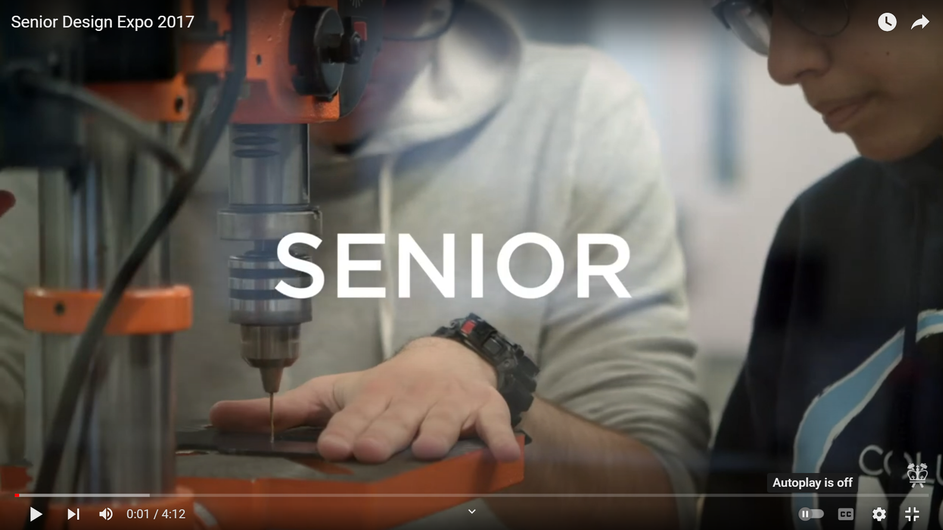 Video Screenshot of Senior Design Expo 2017