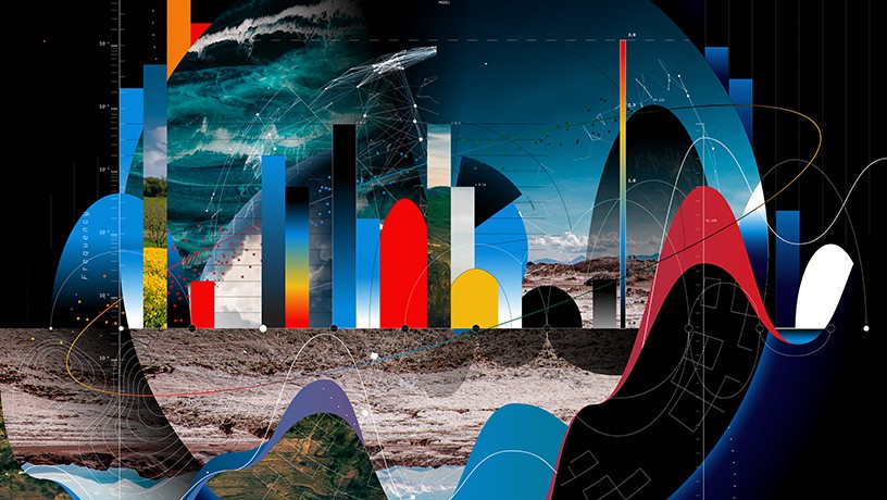 An abstract image with graphs and colors