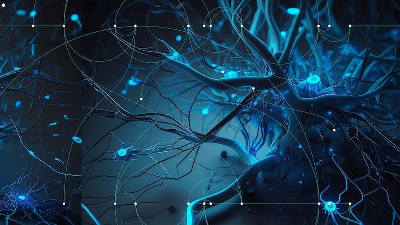 An abstract depiction of neurons connecting