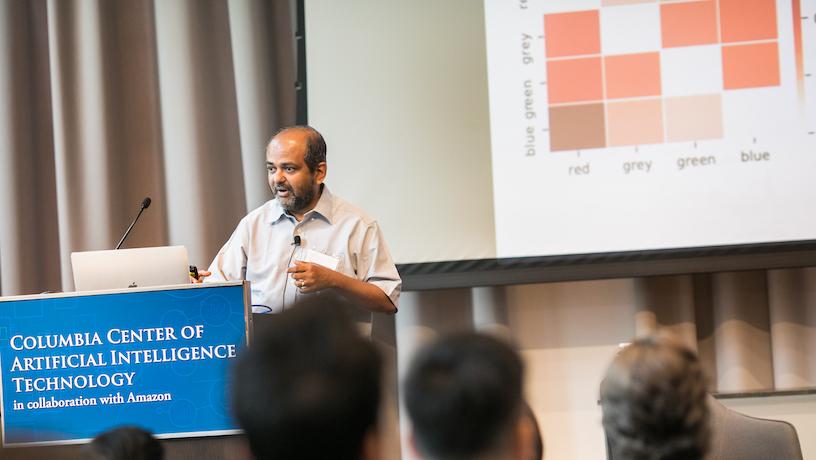 USC computer science and electrical and computer engineering professor Gaurav Sukhatme presents at the 2022 CAIT symposium