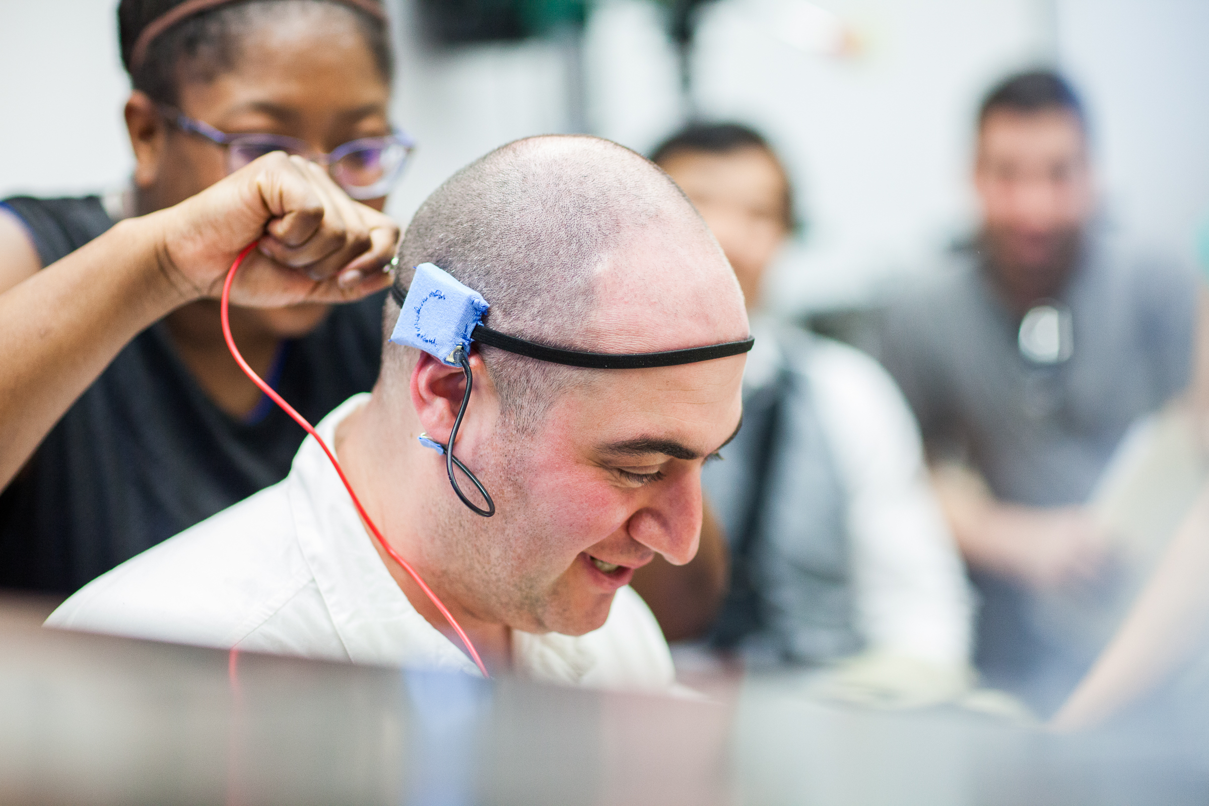 Adam Rapp wearing a Control iT device