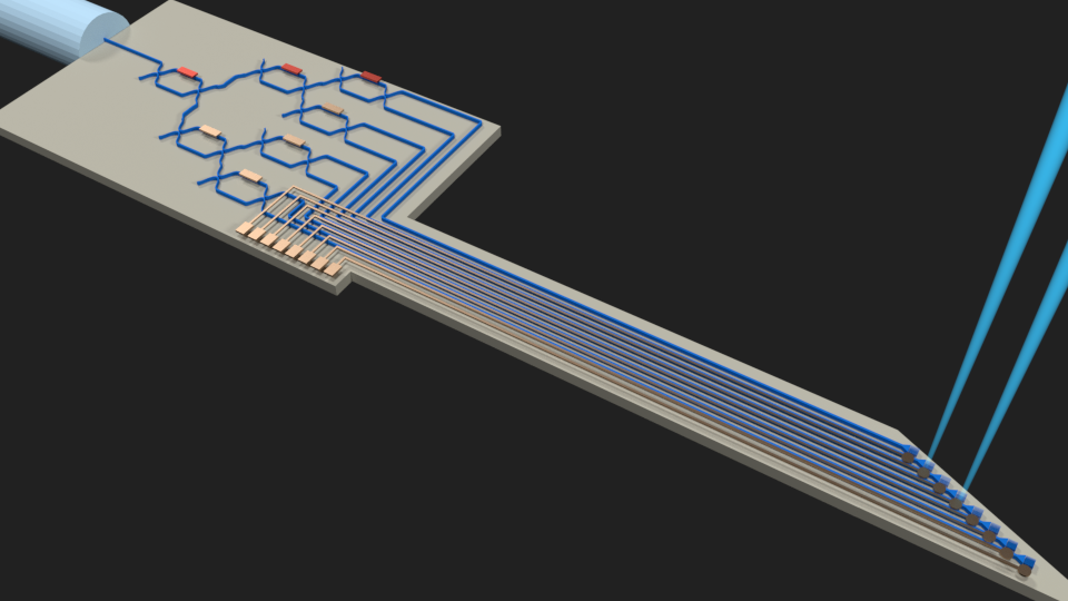 illustration of compact optical phased array