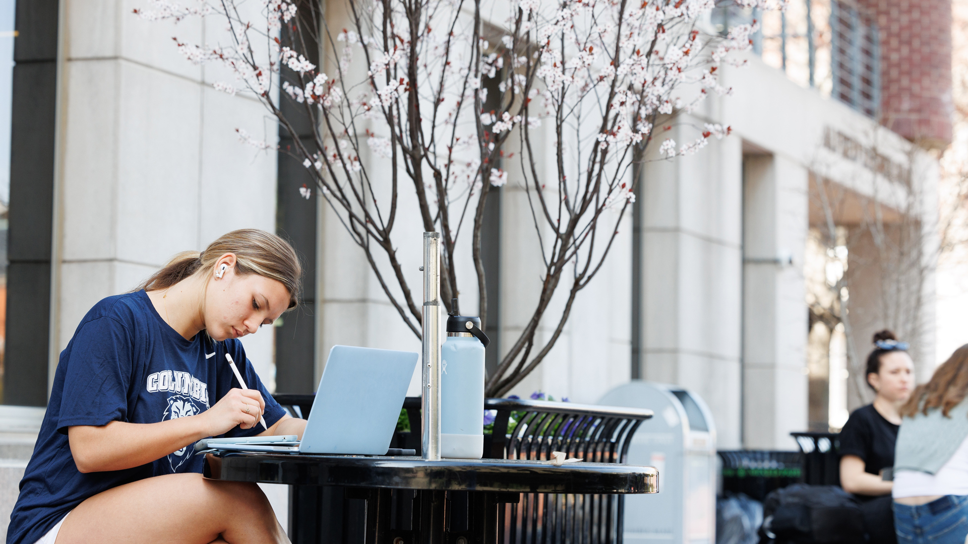 student studying