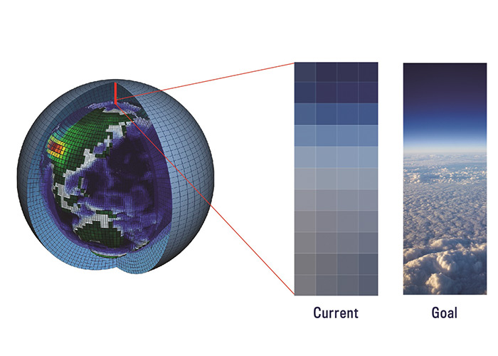 Climate model graphic illustration