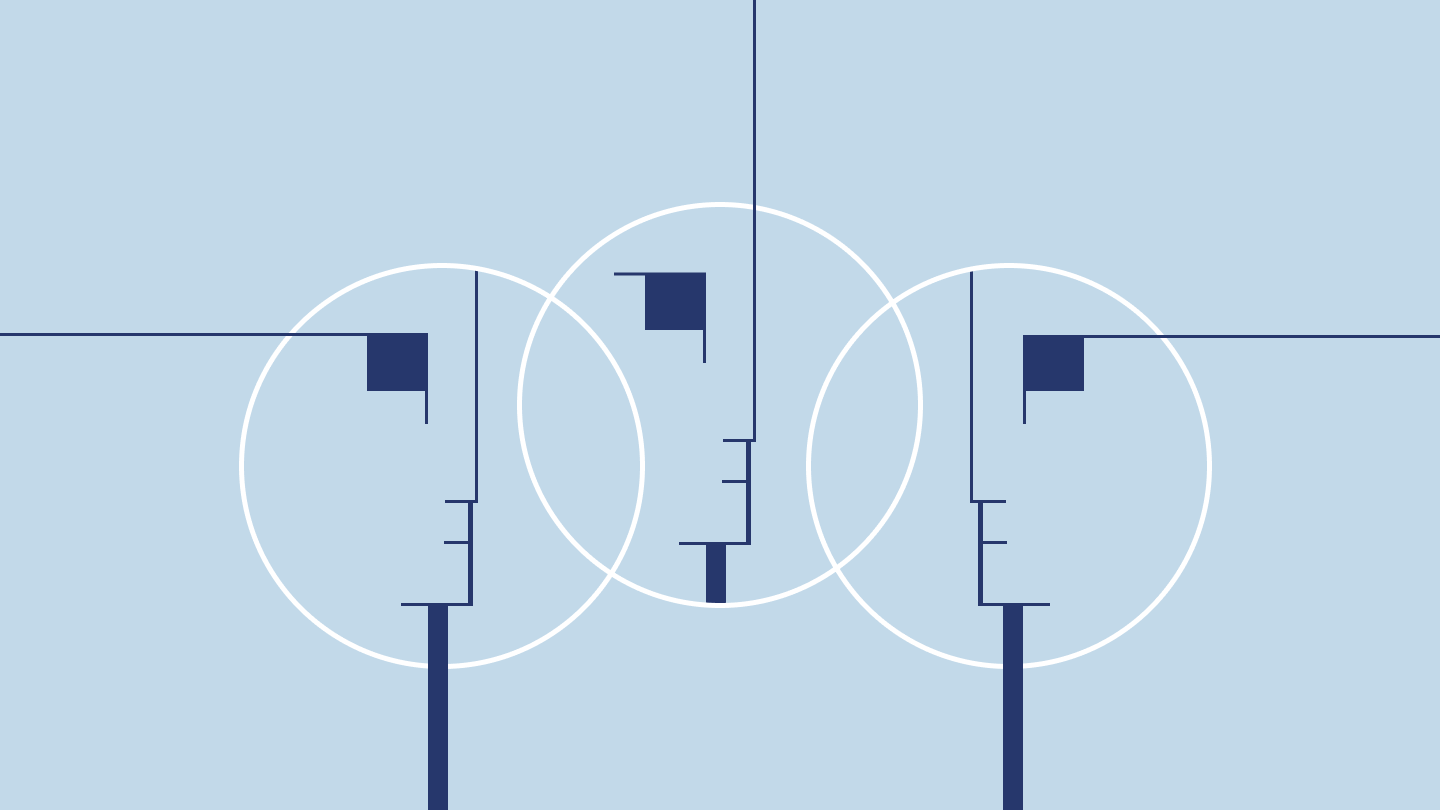 Outlines of faces made with abstract lines