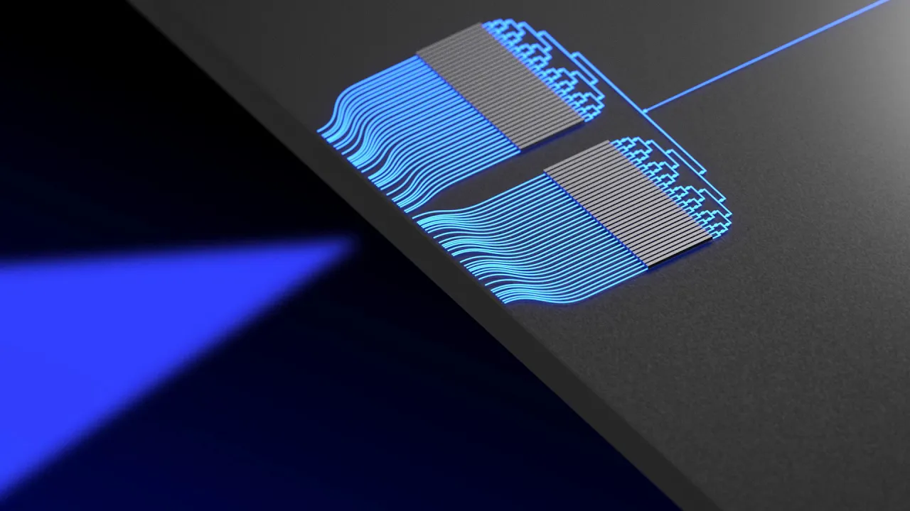 Optical phased array technology on-chip at both near infrared and blue wavelengths