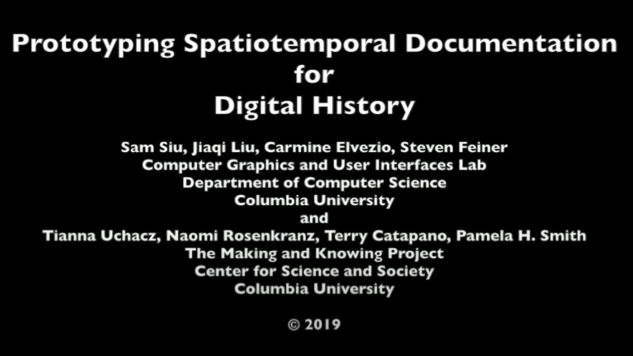 An early prototype of a smartphone AR tool that allows digital historians to create spatiotemporal documentation.