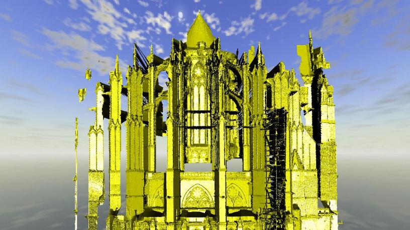 Partial model of Cathedral of Saint Pierre in Beauvais, France developed by Columbia University researchers merging multiple range scans.