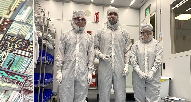 Tingyi  Gu's students at the cleanroom