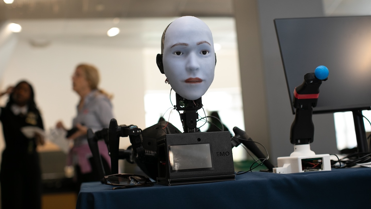 From Hod Lipson’s Creative Machines Lab–a face robot, Emo, learns to make and predict human facial expressions by watching videos