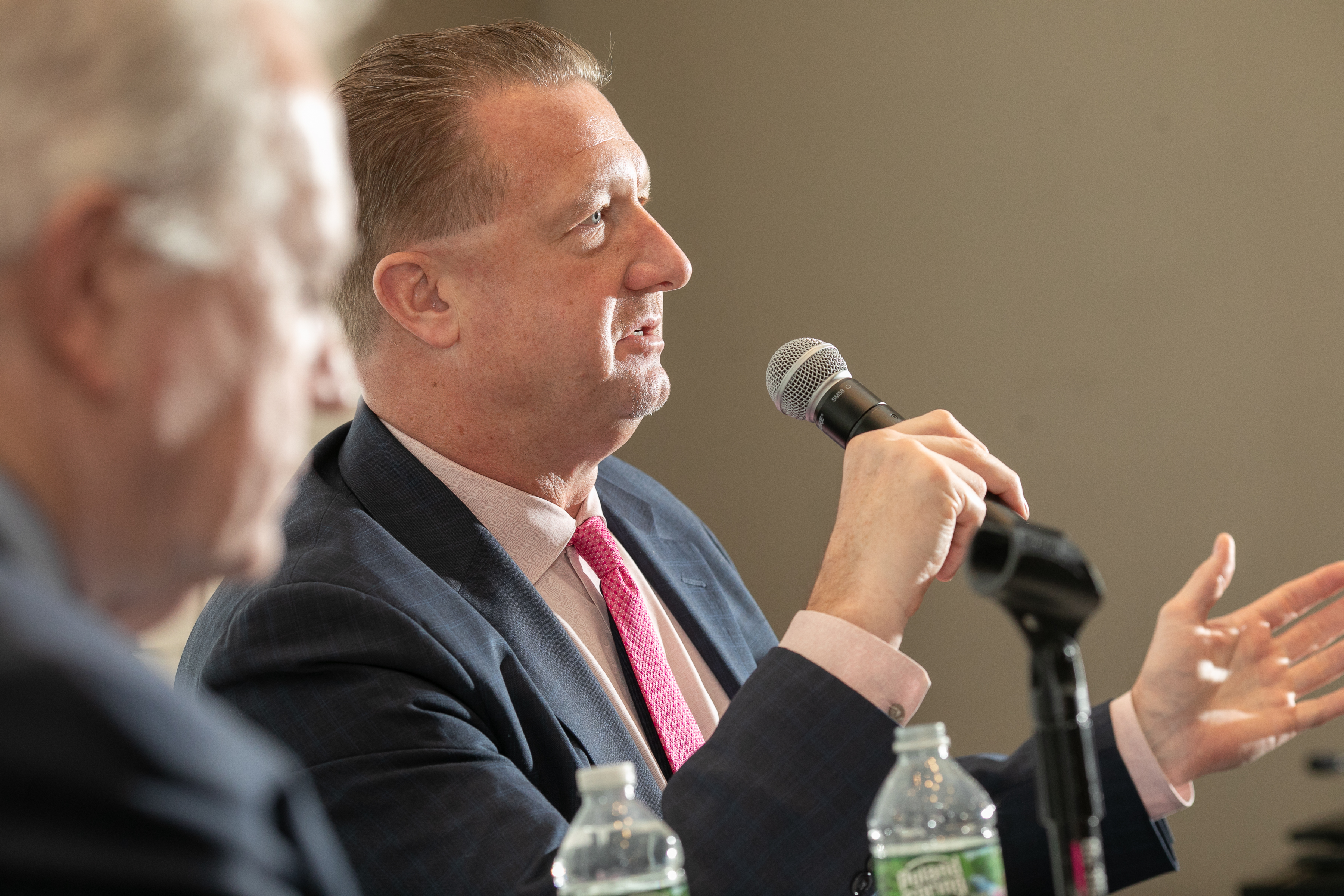 Alumnus James Feuerborn during a talk at the Feb. 17 film screening of “Engineers at Ground Zero"