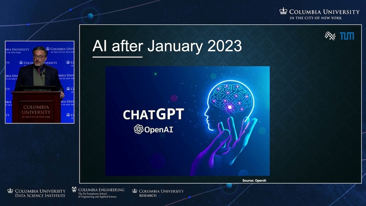 Sami Hadaddin presenting his talk at the 2025 Columbia AI Summit