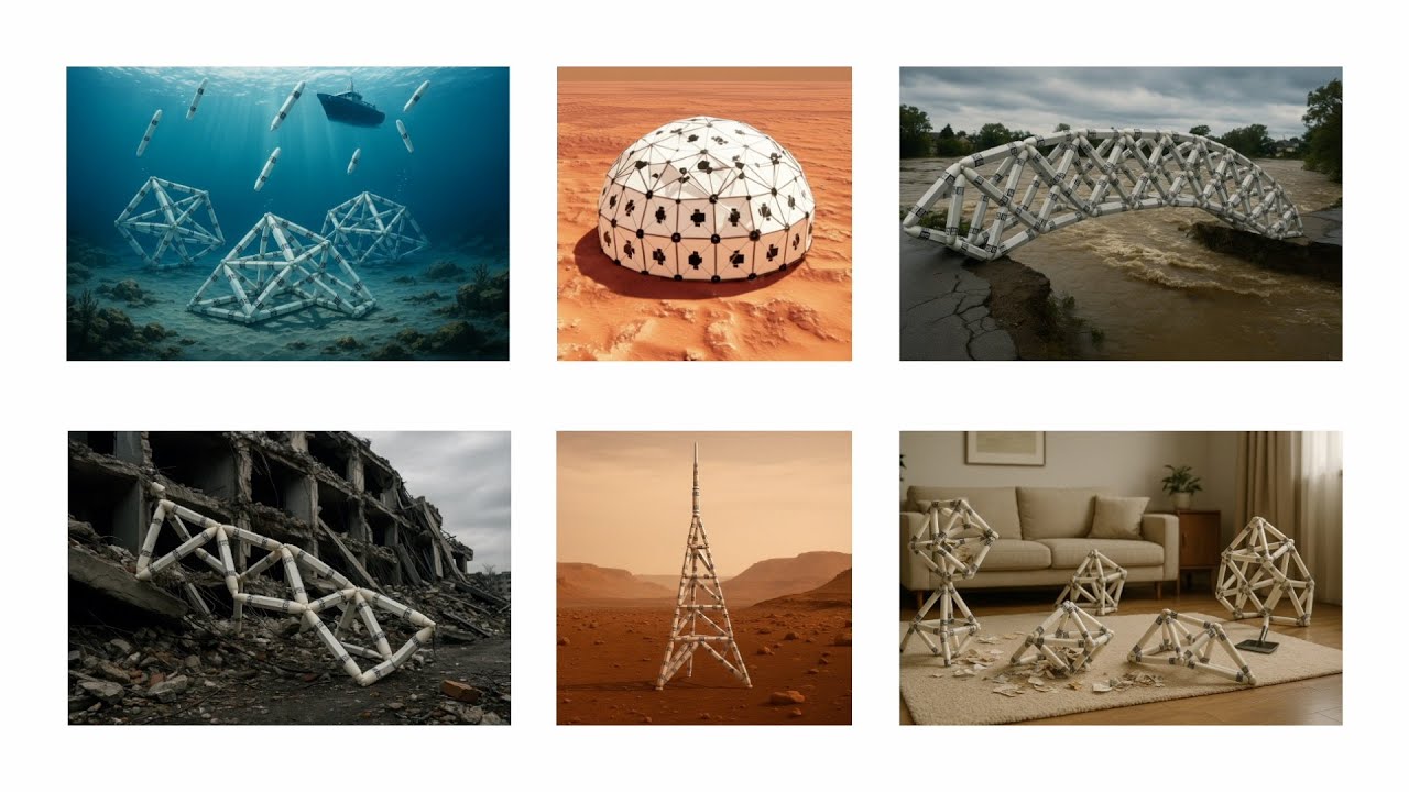gallery of 6 images showing truss links arranged in various forms