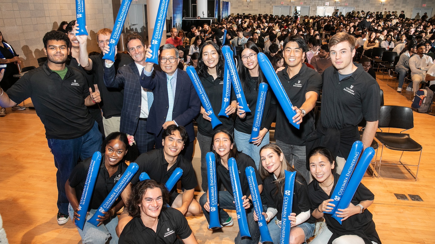 students, vp, and dean in photo