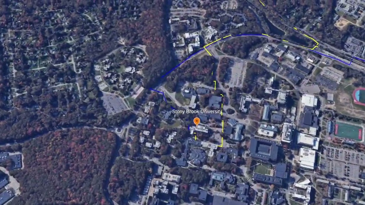 screenshot of map showing the quantum network in new york