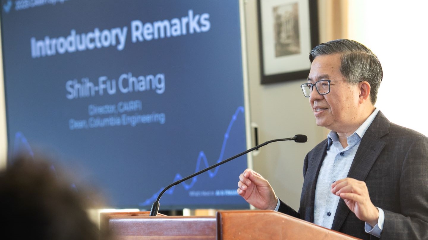 Dean Shih-Fu Chang giving introductory remarks