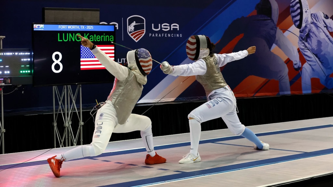 First-year student Katerina Lung competes at the FIE International Fencing Federation World Cup in Istanbul, Turkey.