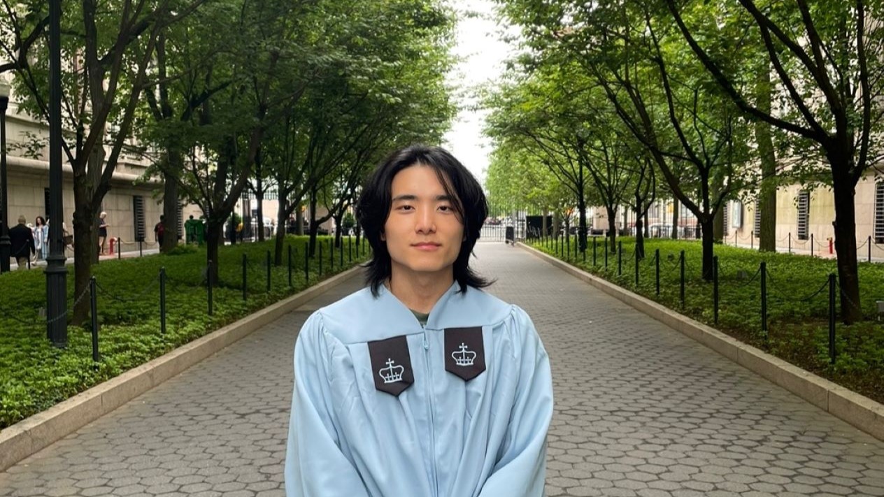 jay chae in a columbia graduation gown