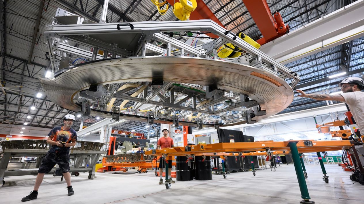 photo inside a magnet factory