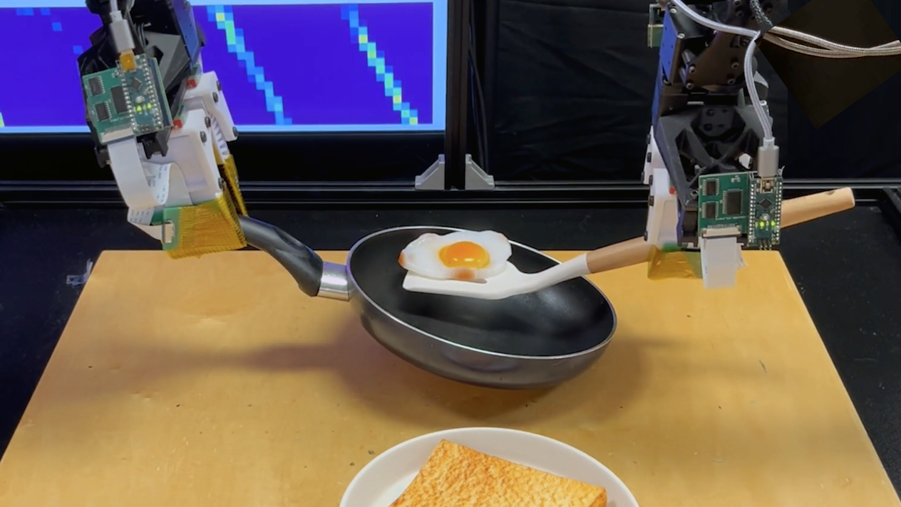 Yunzhu Li’s 3D-ViTac robotics project combines camera images with data from high-resolution tactile sensors.