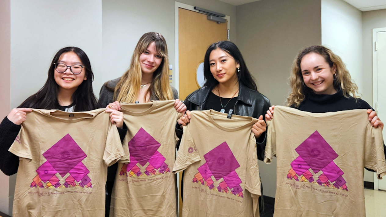 Members of the Columbia Lioness Quantitative, from Left to Right: Shrina Dong, Education Chair; Anna Maria Zueva, Founder & Co-President; Grace Wu, Vice President; and Sophia Moore, Founder & Co-President.