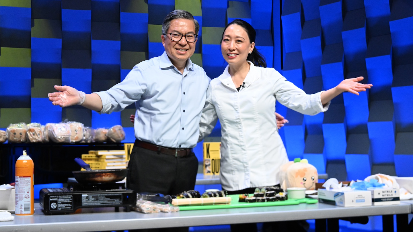 Dean Shih Fu Chang (left) and Judy Joo (right) posed together for a photo