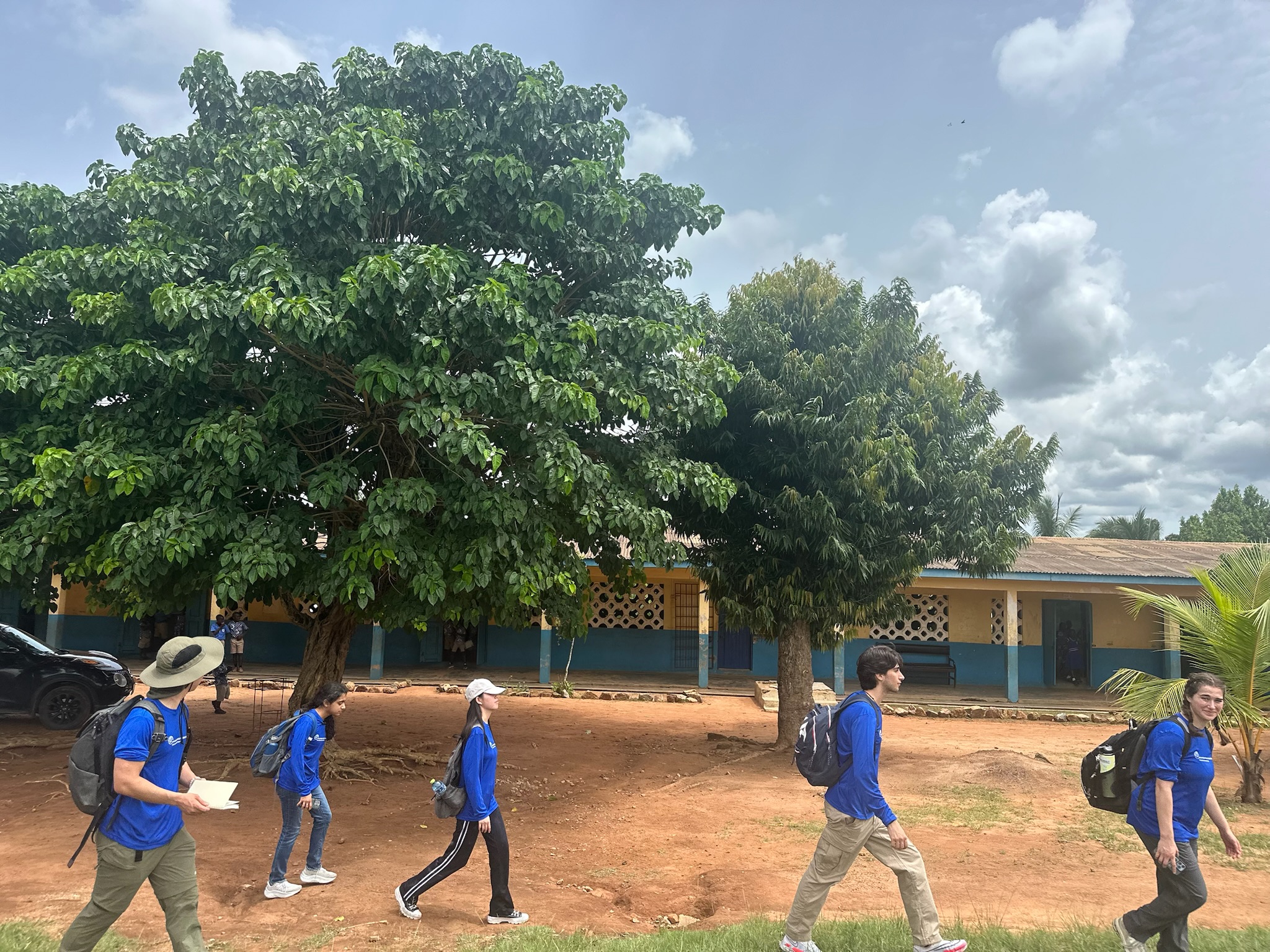 Engineers Without Borders students carrying out their assessment trip in Obodan, Ghana.