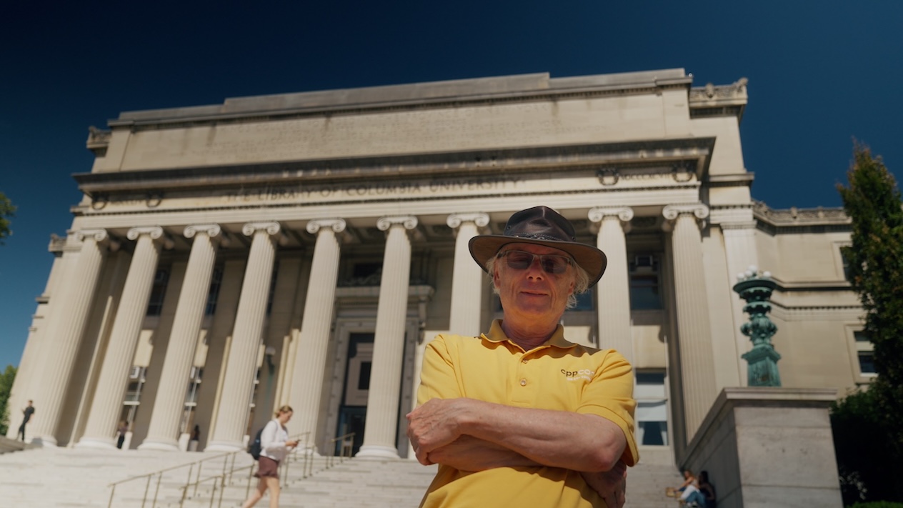 Bjarne Stroustrup pictured on Columbia University’s Morningside Heights campus in Fall 2025