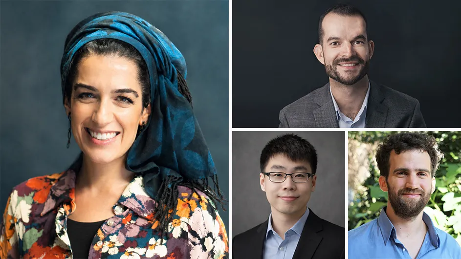Collage of headshots of four Columbia Blavatnik Award finalists and laureate.