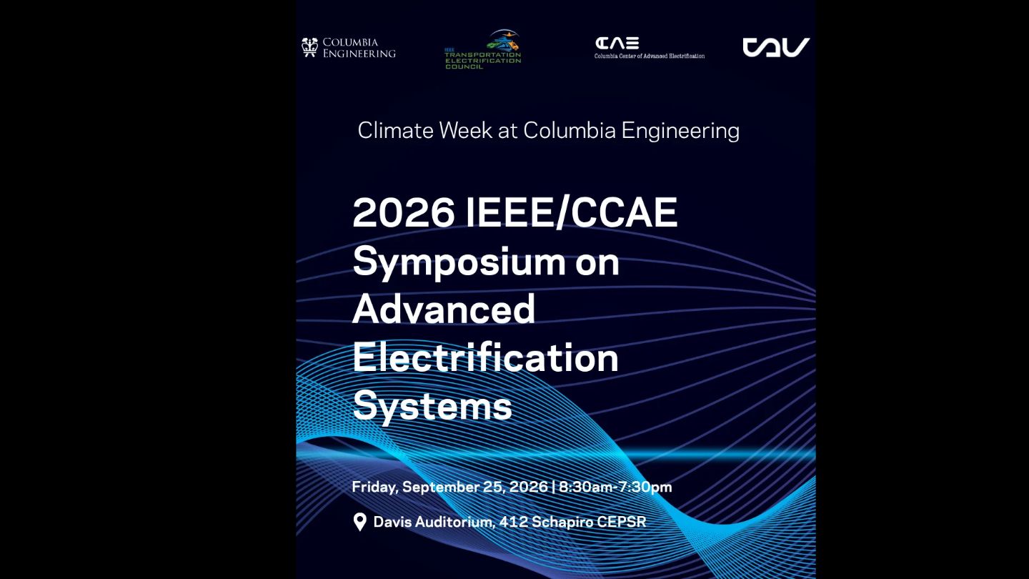 2026 IEEE/CCAE Symposium on Advanced Electrification Systems event graphic.