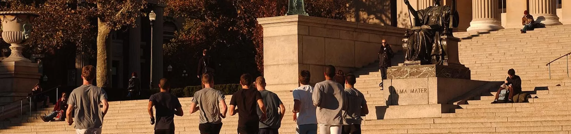 A group of joggers at Columbia University.