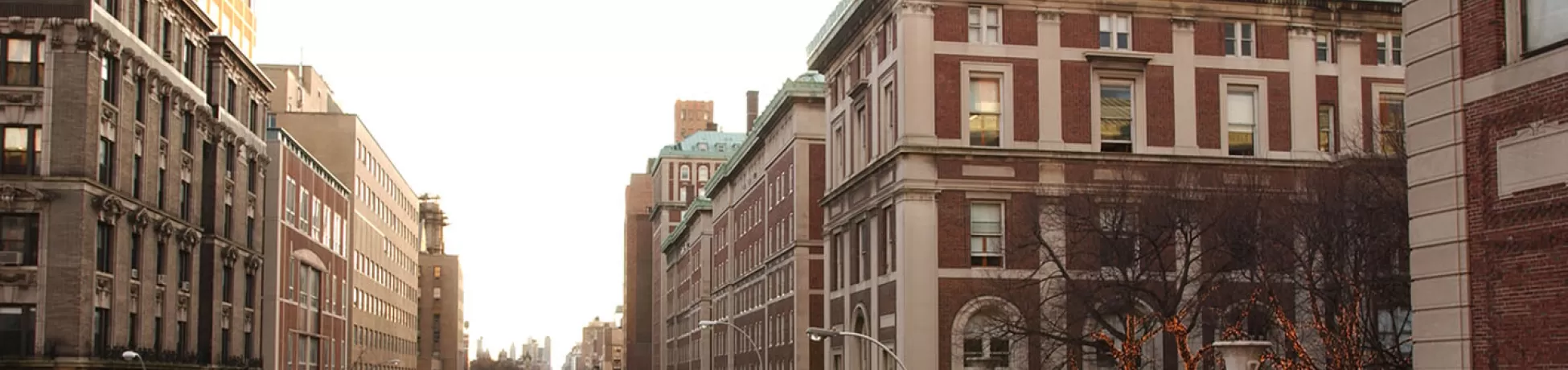 A street view in the Morningside neighborhood of New York City.