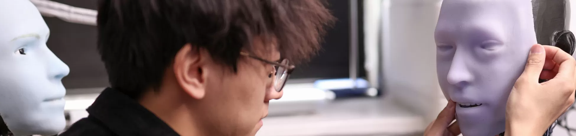 A robot face is developed in the Creative Machines Lab at Columbia Engineering