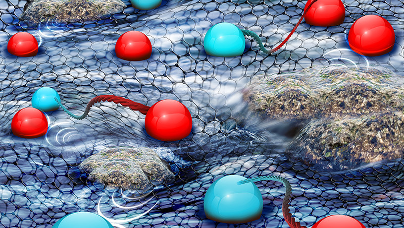 Illustration of the hydrodynamic behavior of electrons on a semiconductor