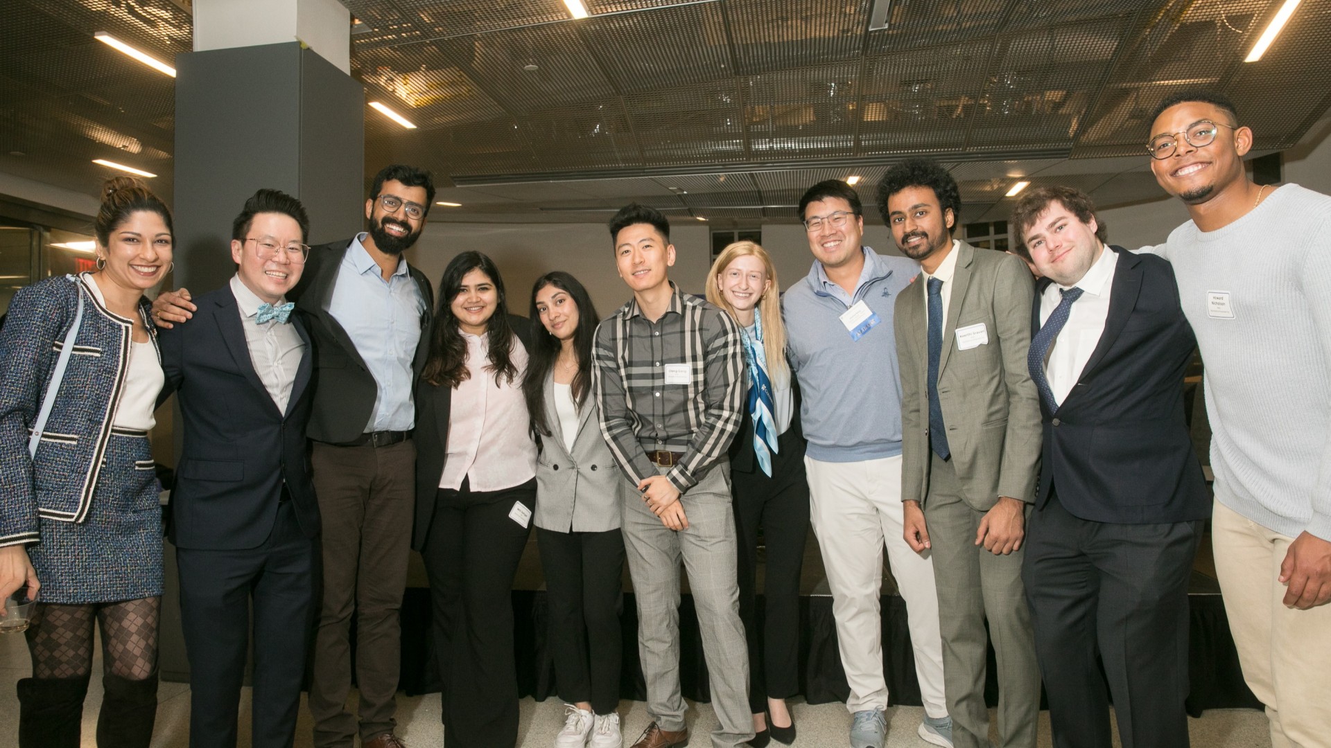 Faculty and staff at a graduate student life event at Columbia Engineering.