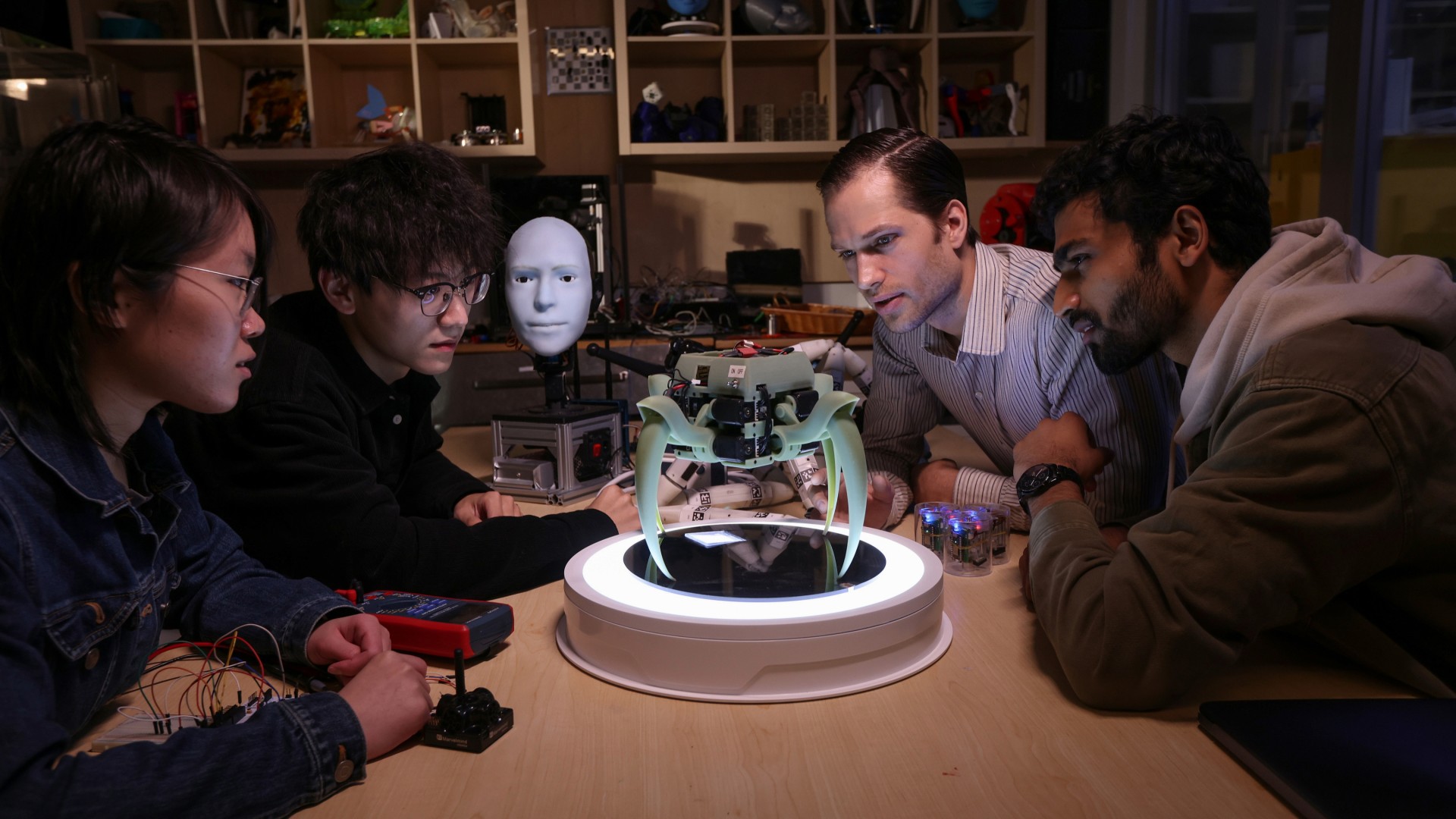 A robot face is developed in the Creative Machines Lab at Columbia Engineering