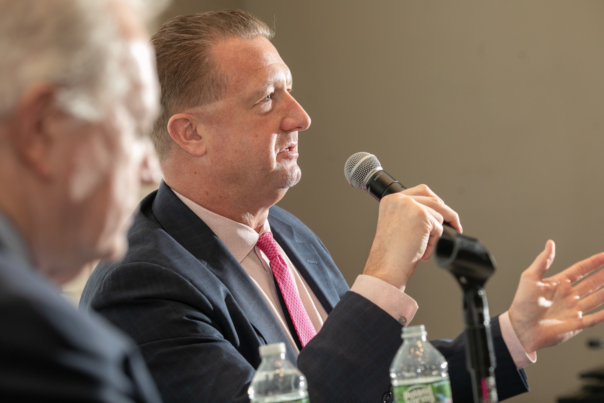 Alumnus James Feuerborn during a talk at the Feb. 17 film screening of “Engineers at Ground Zero"