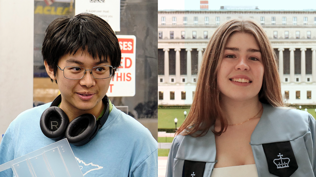 Columbia Engineering 2025 Valedictorian Andrew Yang and Salutatorian Jennifer Oettinger