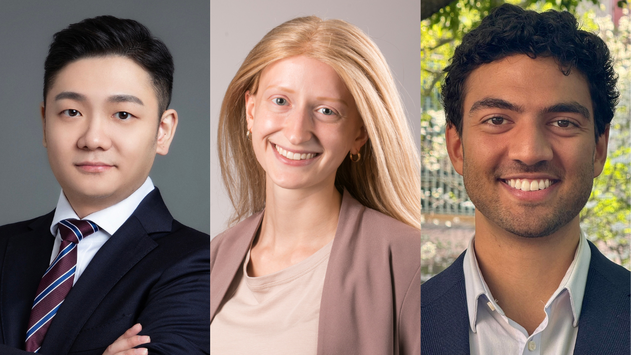 Left to right: Xiaolong Wu, Kimberly Kroupa, and Raman Odgers