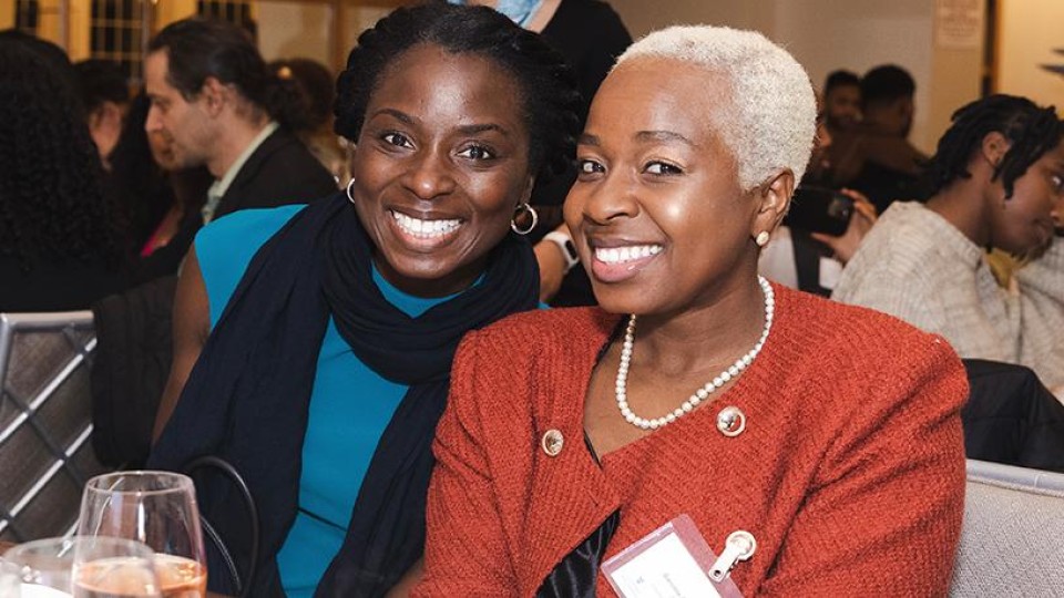 Alumni and guests reunite to celebrate the founding of Columbia’s NSBE chapter. Credit: Kevin Dale/Columbia Engineering