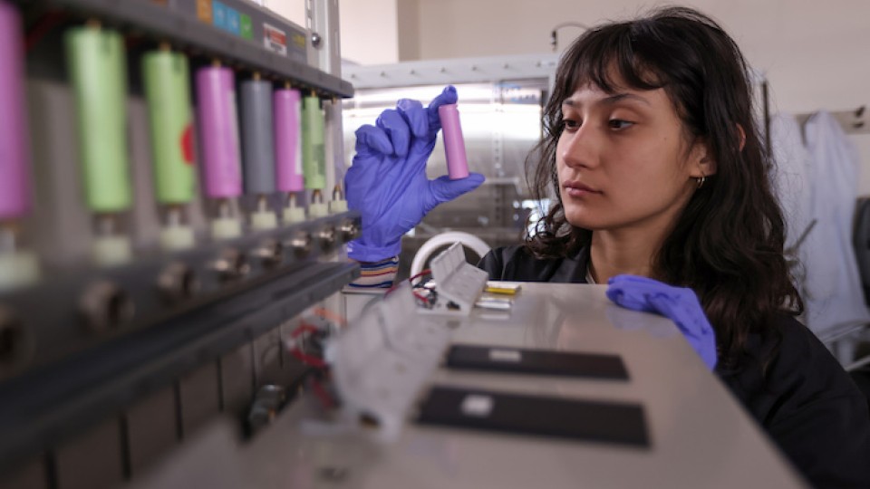 Image of researcher in a lab at Columbia Engineering