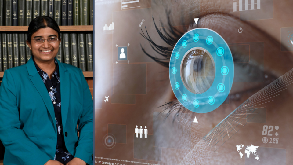 Kaveri Thakoor composite with ai focused eye graphics
