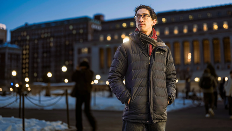 Henry Yuen pictured on Columbia University campus for Quanta Magazine