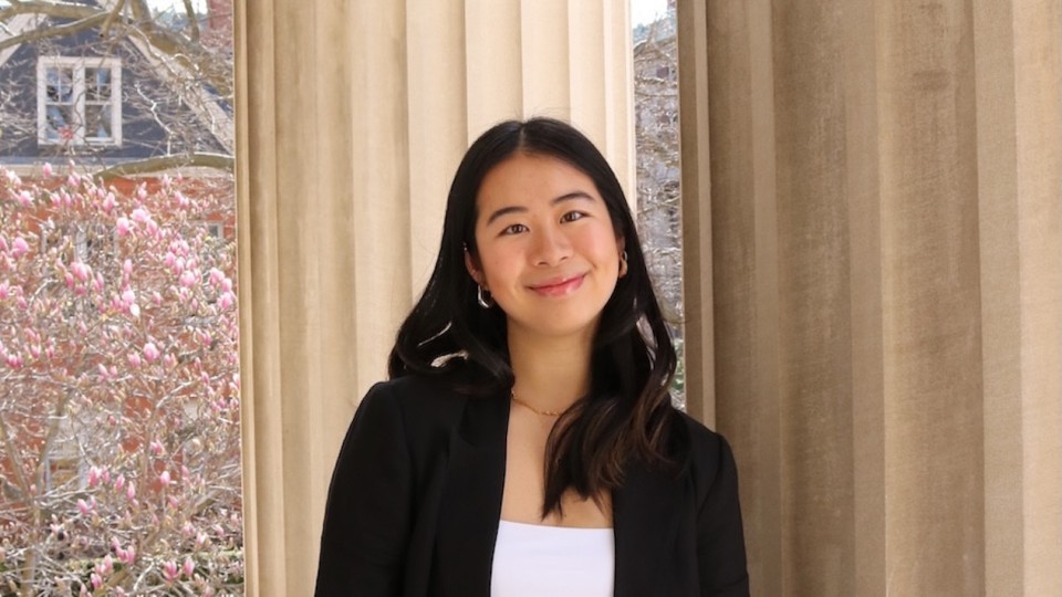 headshot of Janie Zhang on columbia campus